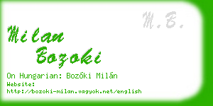 milan bozoki business card